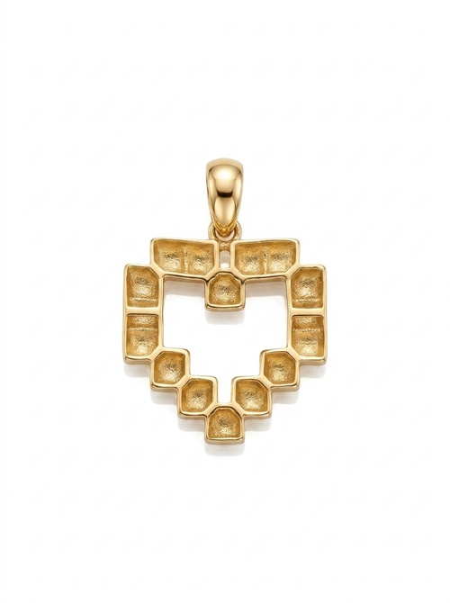 Beaded Heart Outline pendant — B