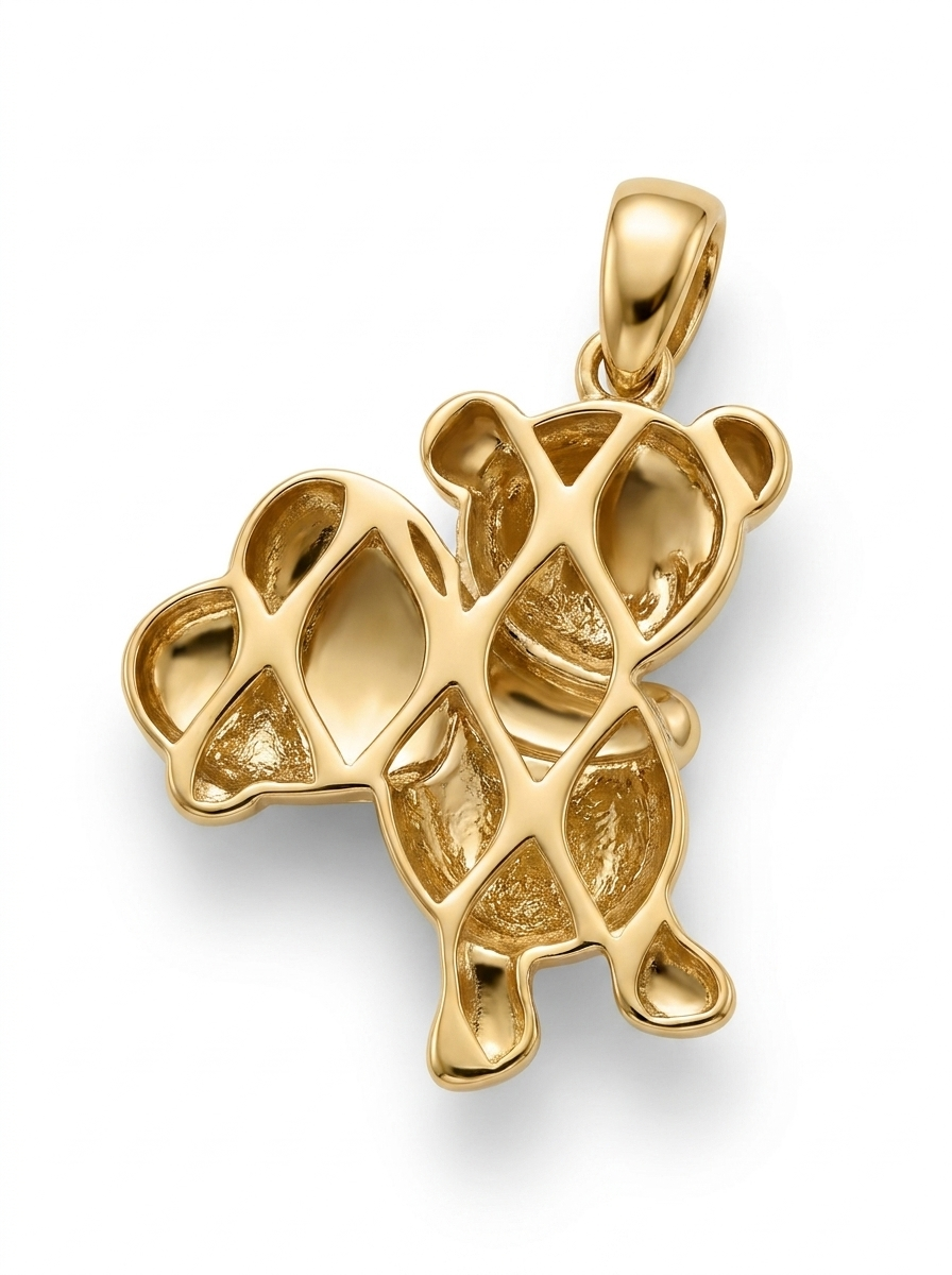 Bear Hugging Heart pendant — B
