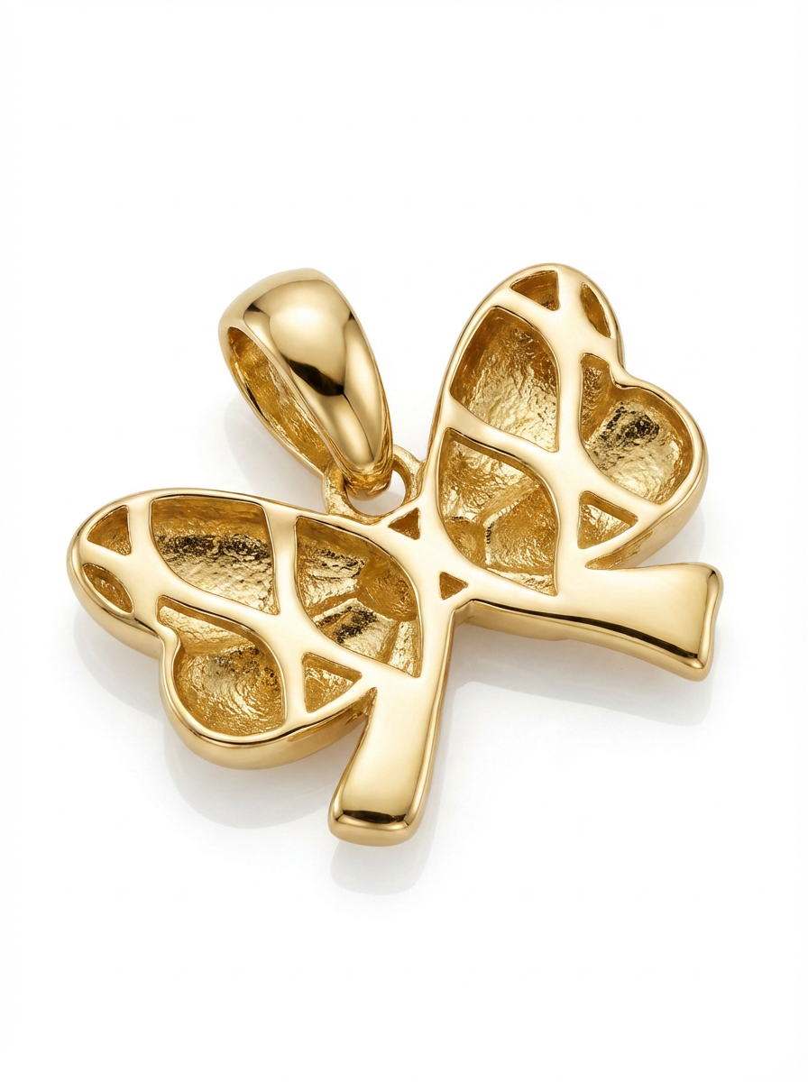 Puffed Ribbon Bow pendant — B