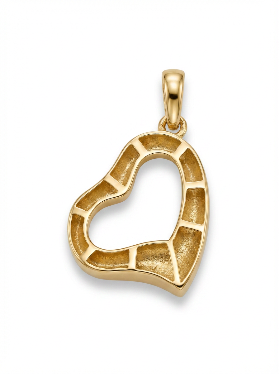 Tilted Open Heart pendant — B
