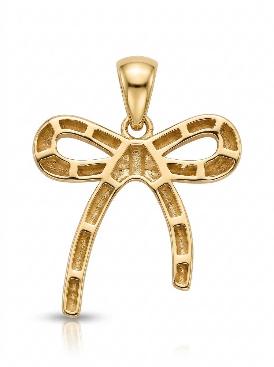 Trailing Ribbon Bow pendant — B