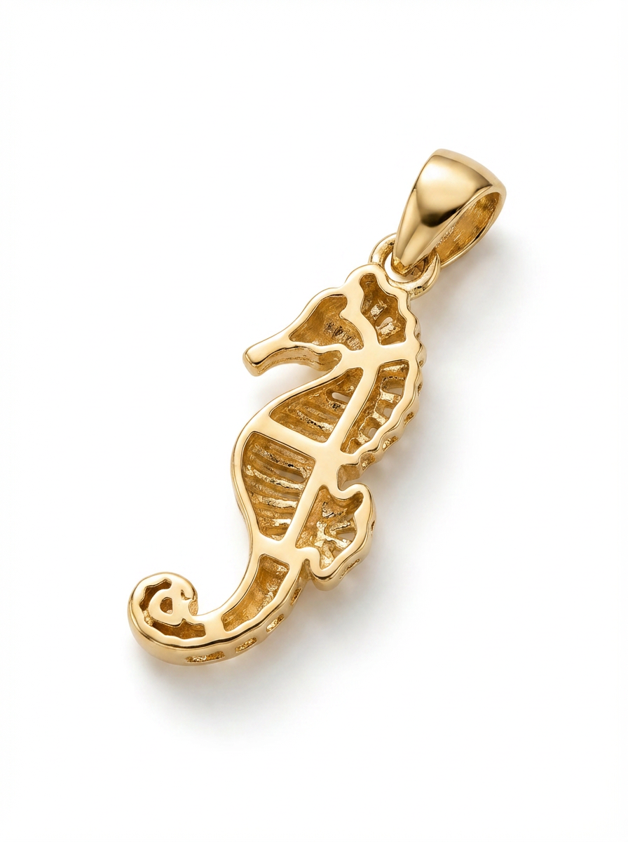 Curled Seahorse pendant — B