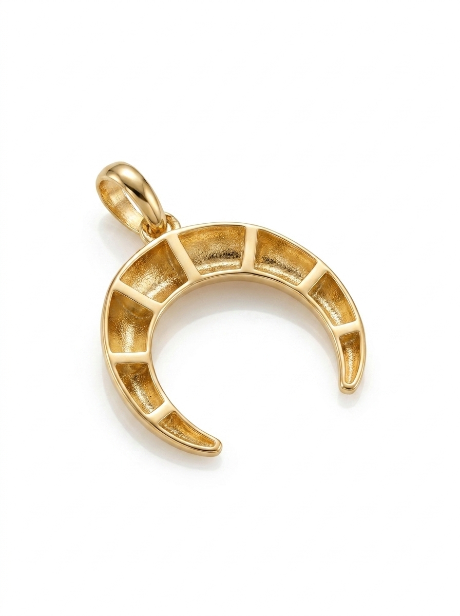 Smooth Double Horn pendant — B