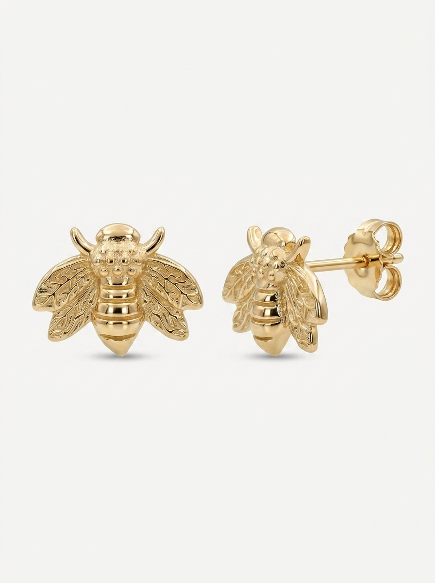 Honey Bee Gold Earring - Gold Earring Pair