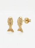 Swimming Koi Fish Gold Earring - Gold Earring Pair