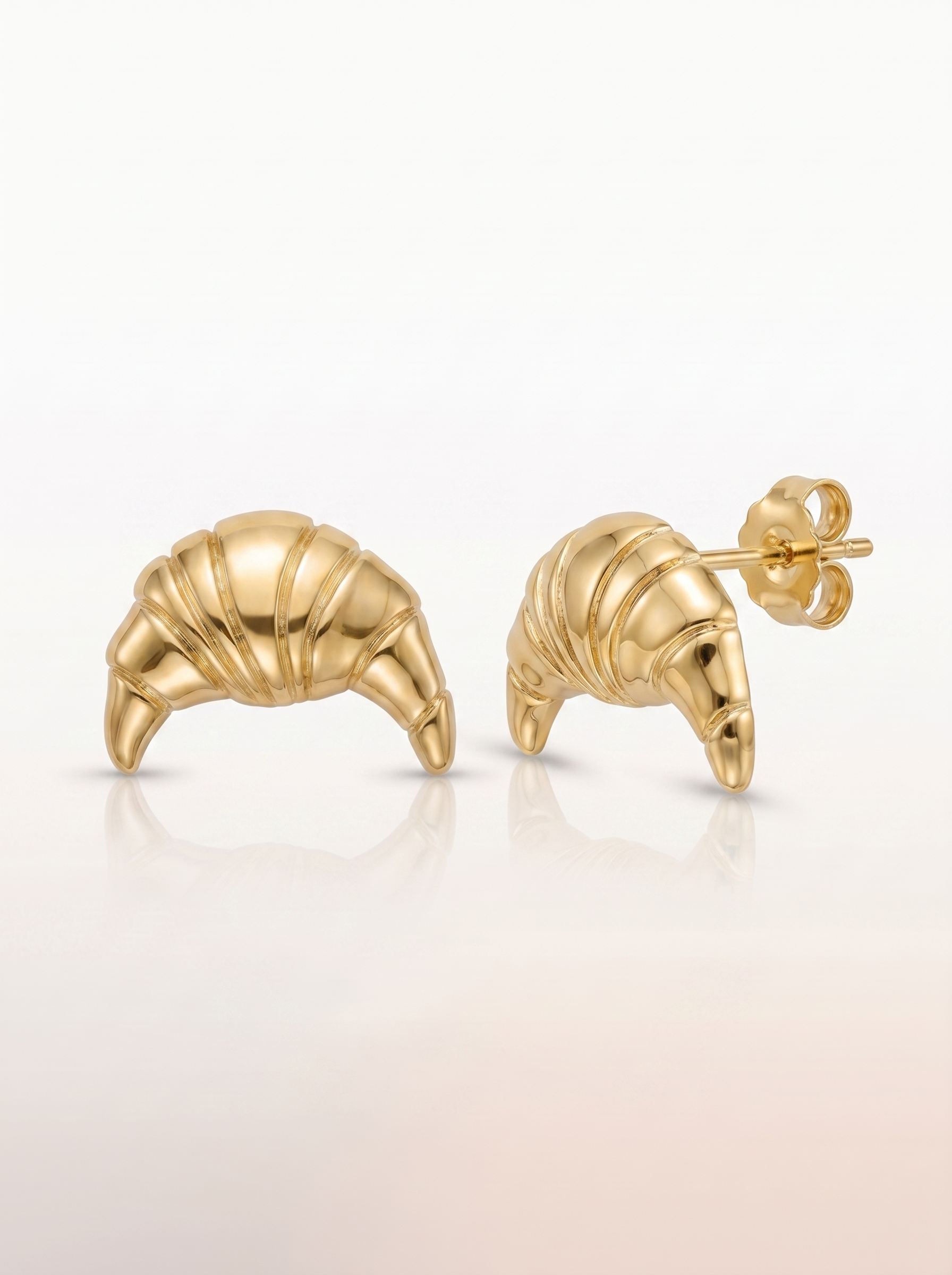 Buttery Croissant Gold Earring - Gold Earring Pair