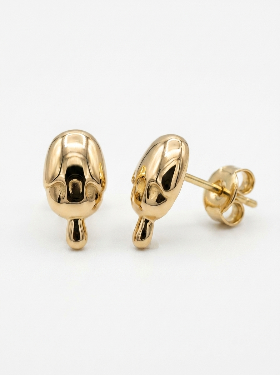 Melting Popsicle Gold Earring - Gold Earring Pair