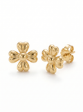 Puffy Blossom Gold Earring - Gold Earring Pair