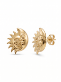 Sun And Moon Gold Earring - Gold Earring Pair