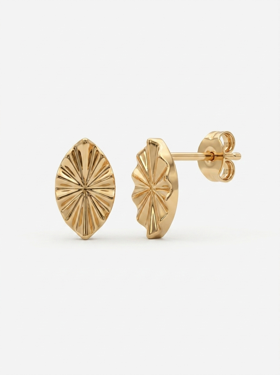 Radiant Marquise Gold Earring - Gold Earring Pair