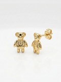 Stitched Teddy Bear Gold Earring - Gold Earring Pair