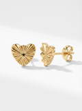 Radiant Heart Gold Earring - Gold Earring Pair
