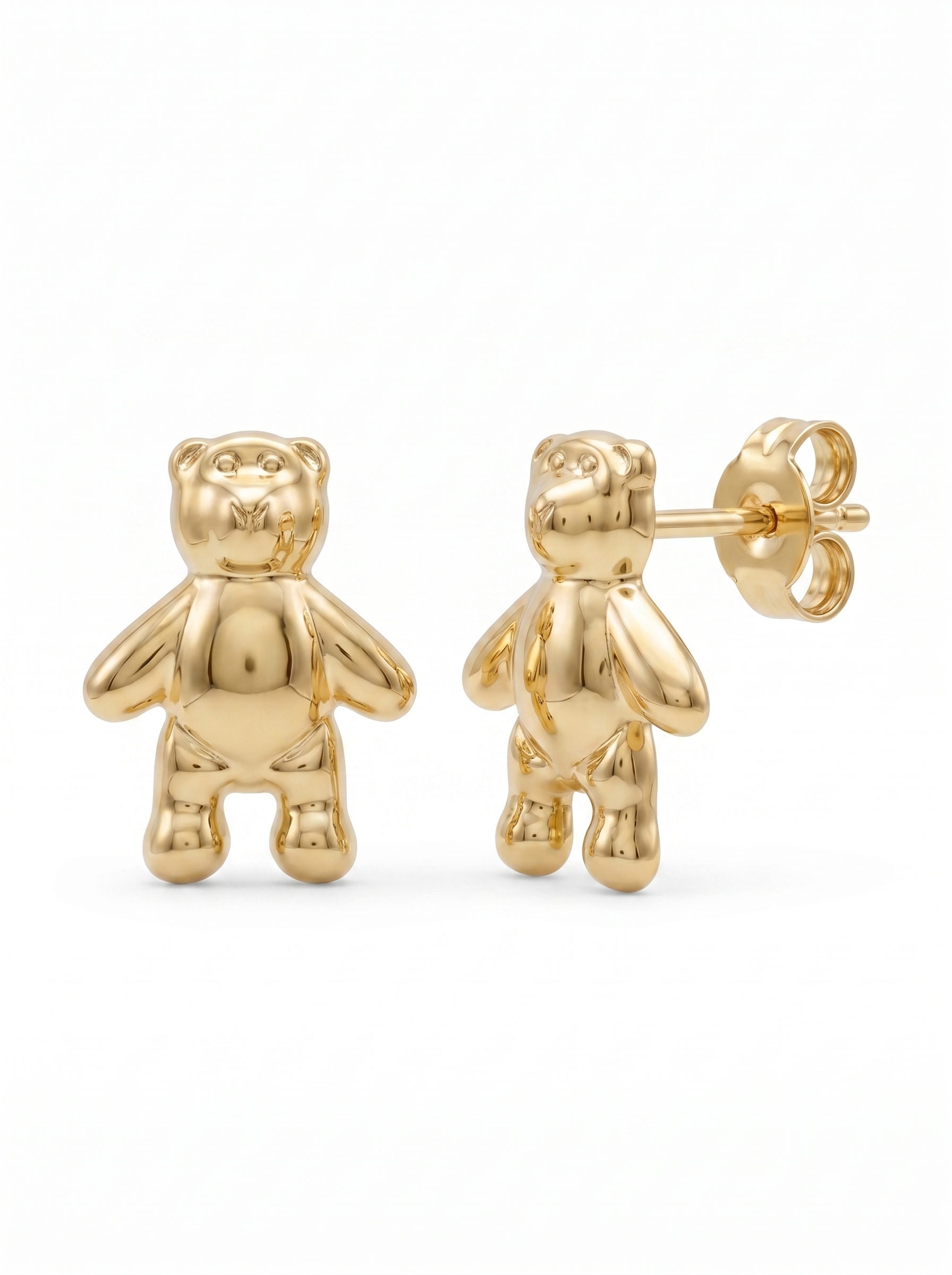 Little Bear Cub Gold Earring - Gold Earring Pair