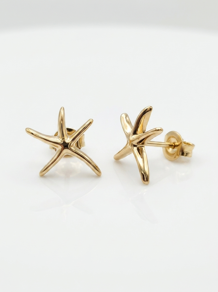 Dancing Starfish Gold Earring - Gold Earring Pair