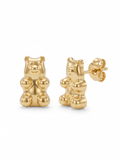 Standing Gummy Bear Gold Earring - Gold Earring Pair