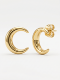 Crescent Moon Gold Earring - Gold Earring Pair