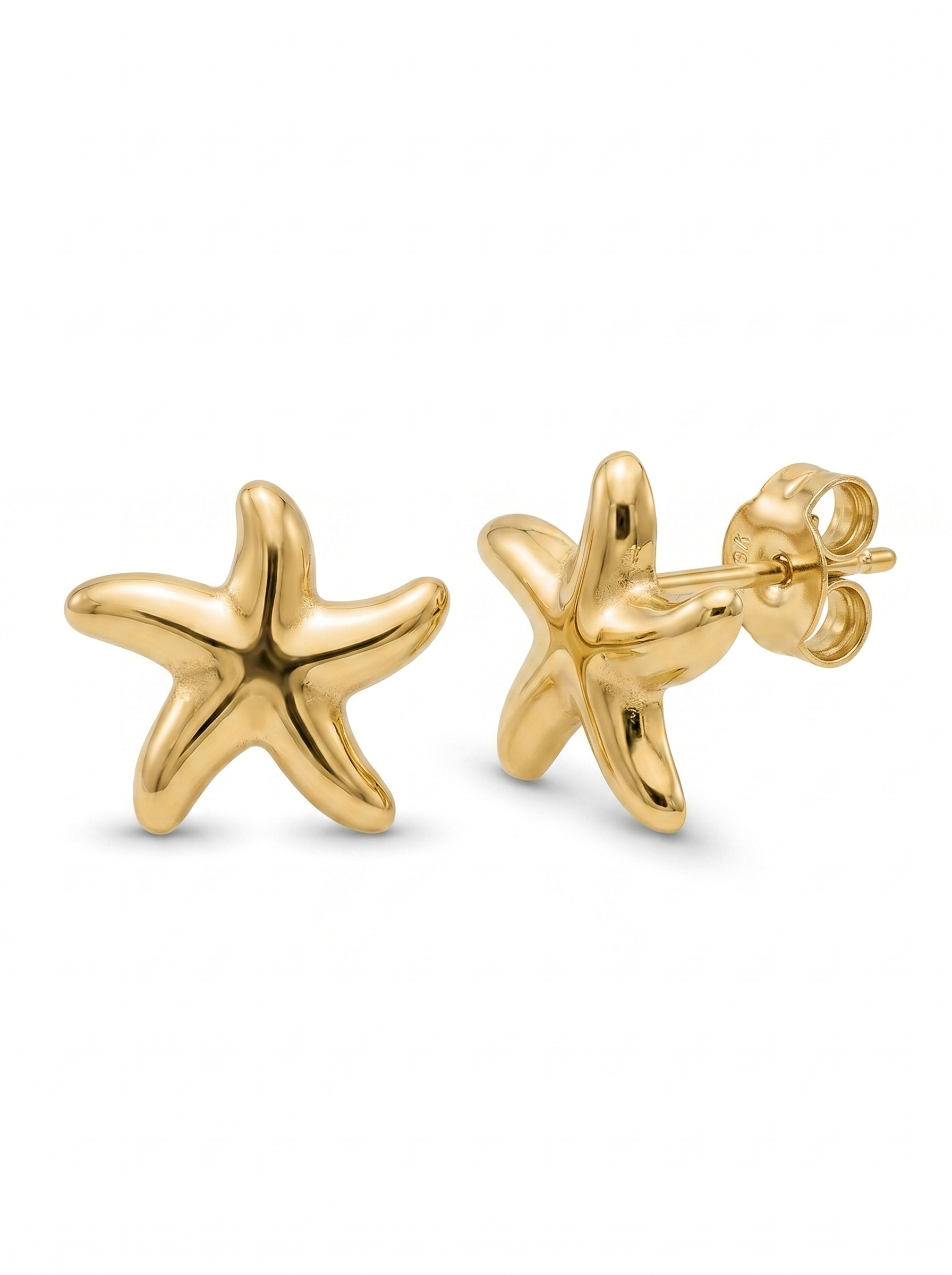 Flowing Sea Star Gold Earring - Gold Earring Pair