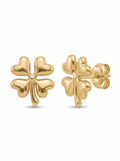 Four-Leaf Clover Gold Earring - Gold Earring Pair