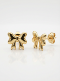 Classic Puffed Bow Gold Earring - Gold Earring Pair