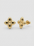 Puffed Clover Gold Earring - Gold Earring Pair