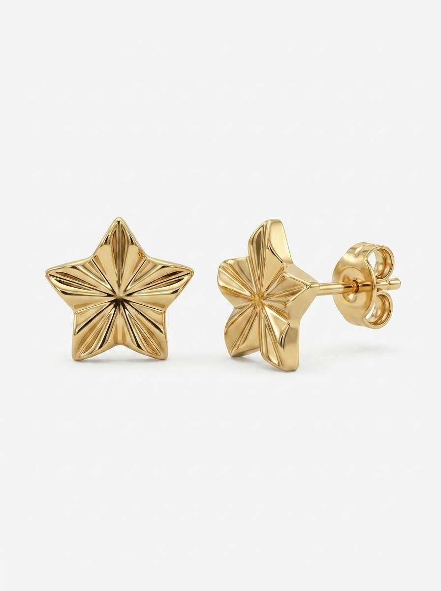 Radiant Star Gold Earring - Gold Earring Pair