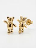 Dangling Teddy Bear Gold Earring - Gold Earring Pair