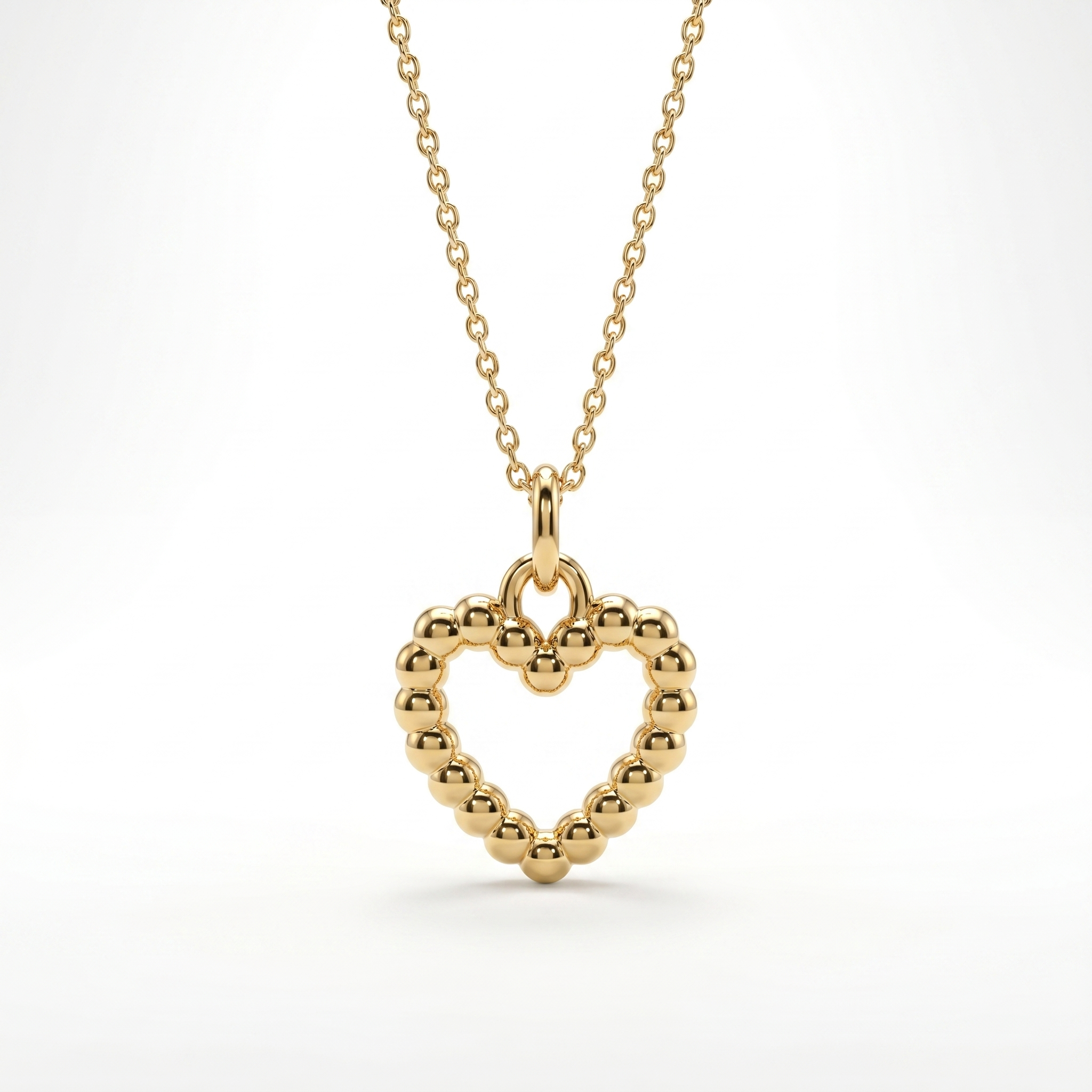Beaded Open Heart pendant — FCP