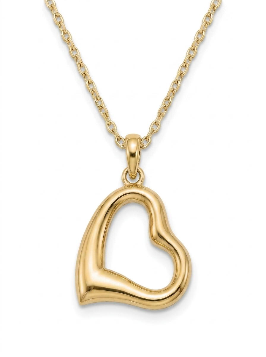 Tilted Open Heart pendant — FCP