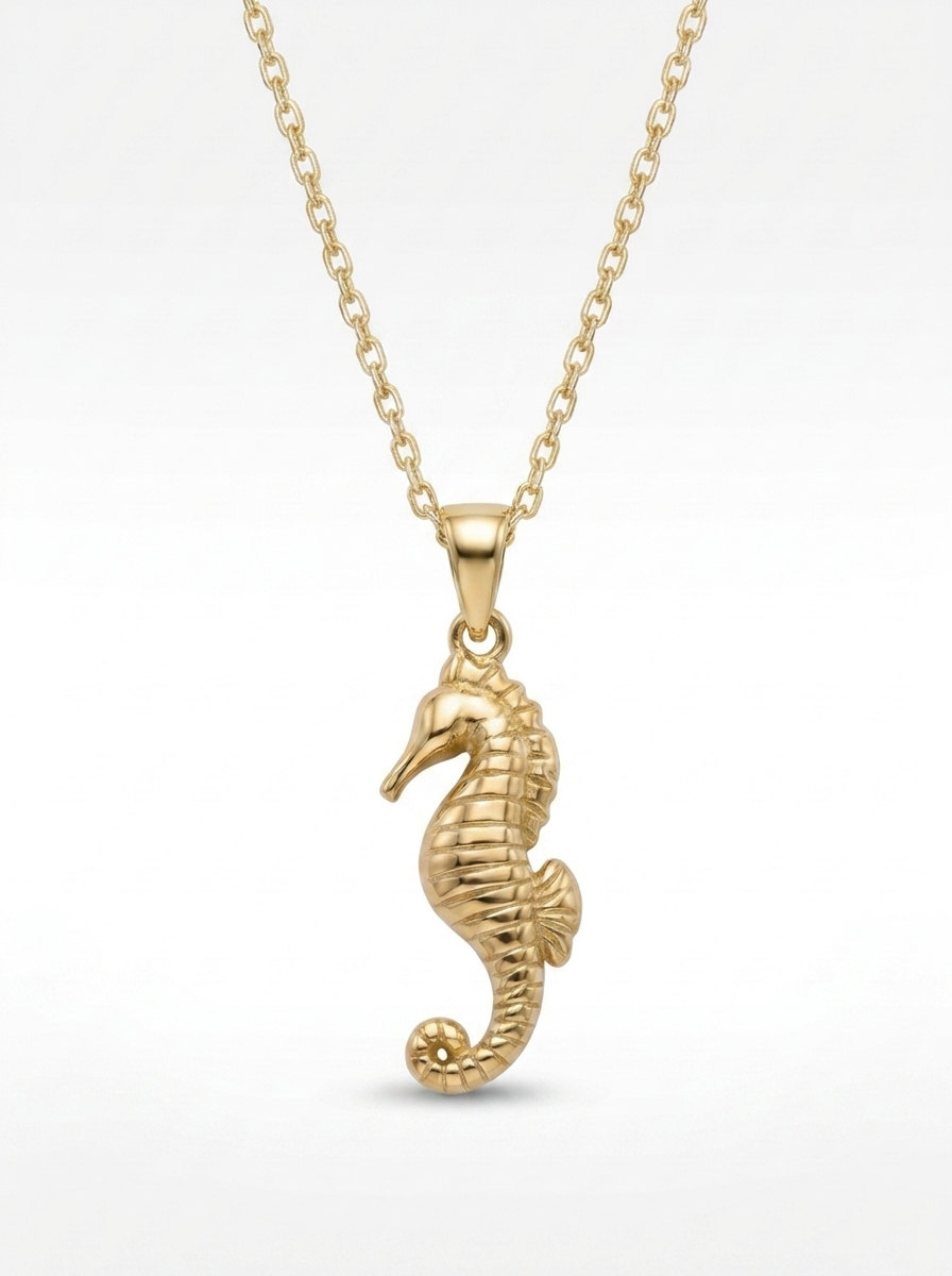 Curled Seahorse pendant — FCP