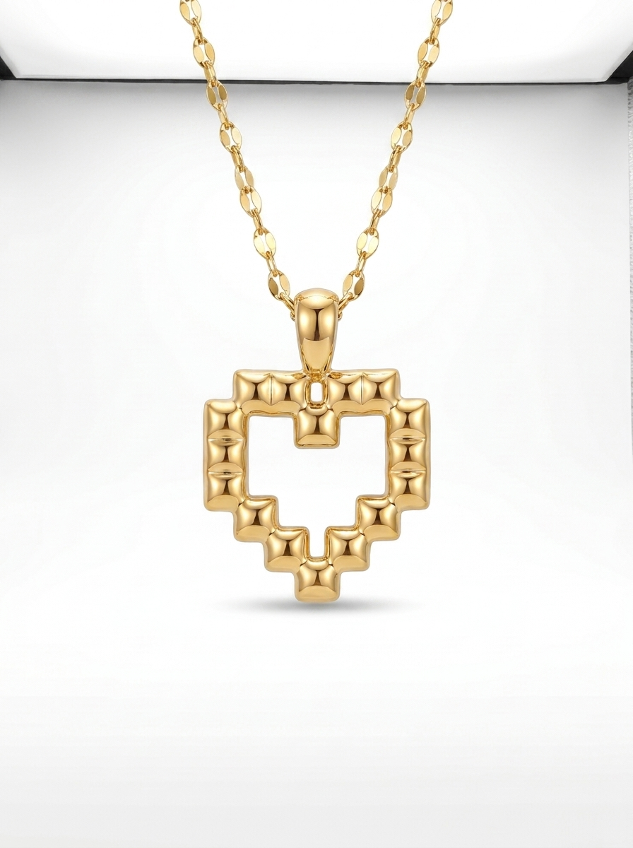 Beaded Heart Outline pendant — LCP