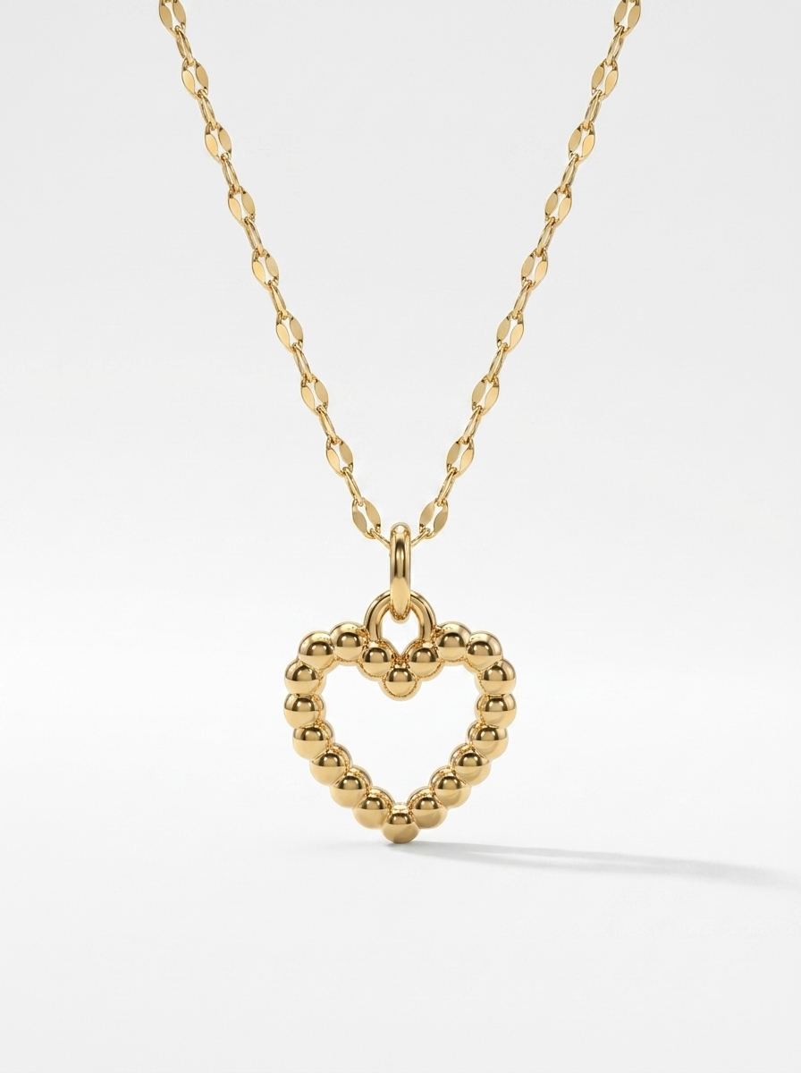 Beaded Open Heart pendant — LCP