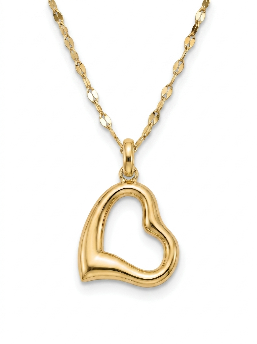 Tilted Open Heart pendant — LCP