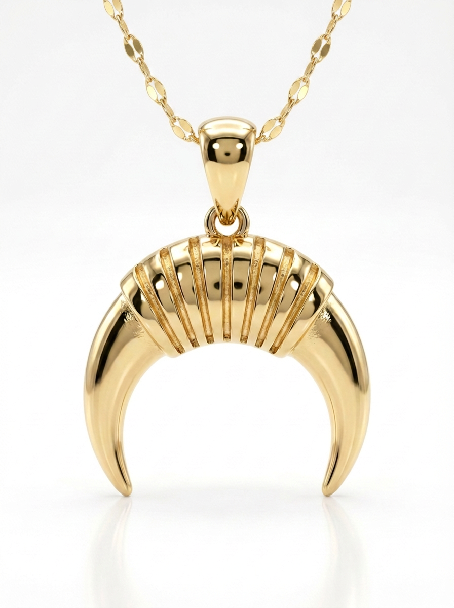 Ribbed Horn Crescent pendant — LCP