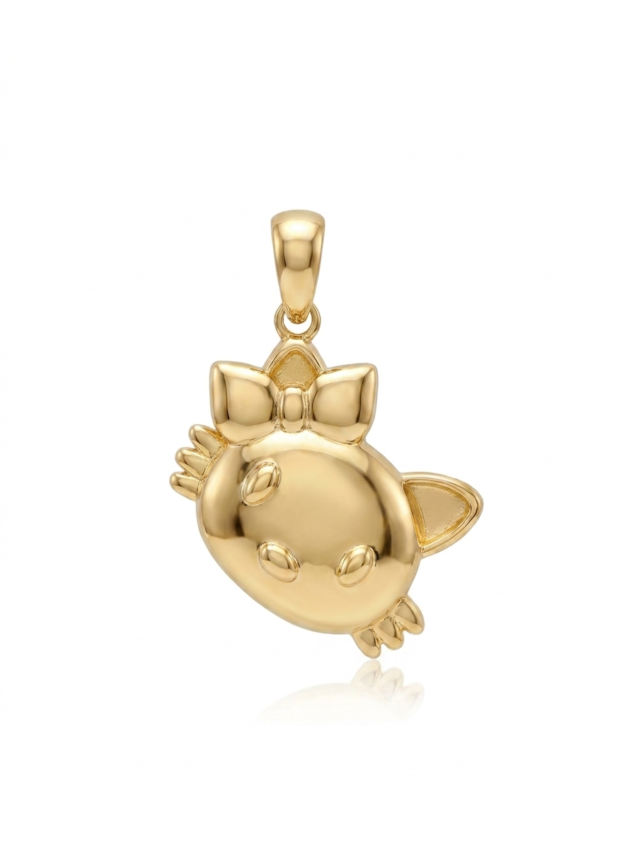 Bow Kitten Face pendant — N