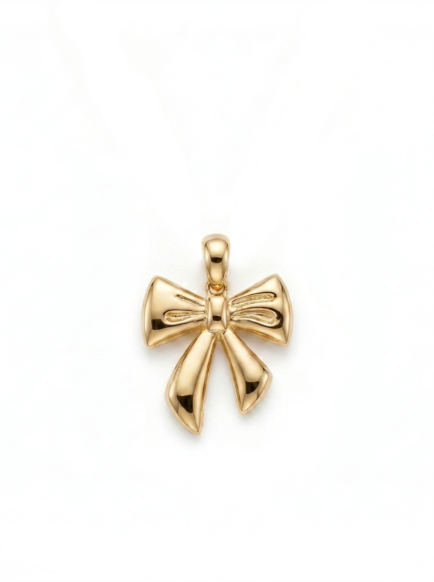 Delicate Ribbon Bow pendant — N