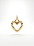 Beaded Open Heart pendant — N