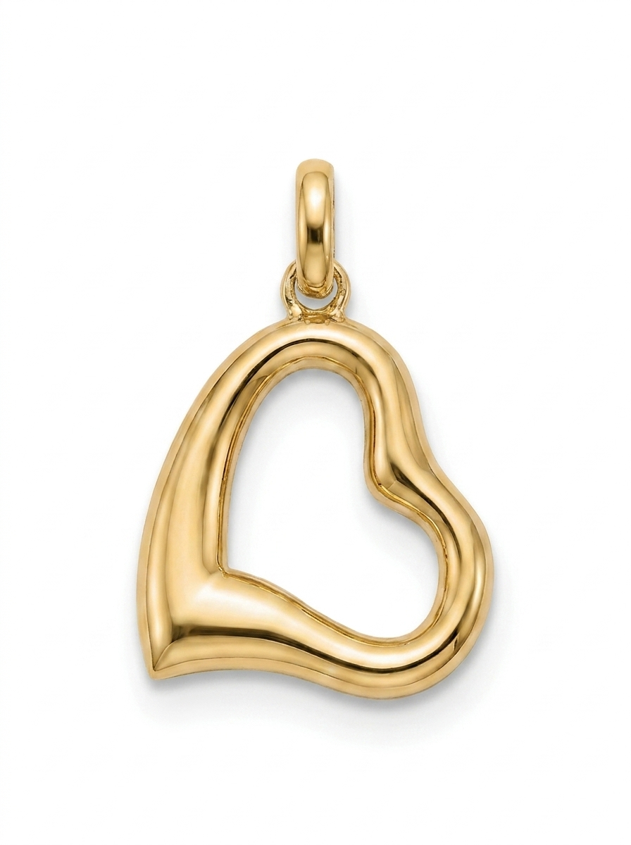 Tilted Open Heart pendant — N