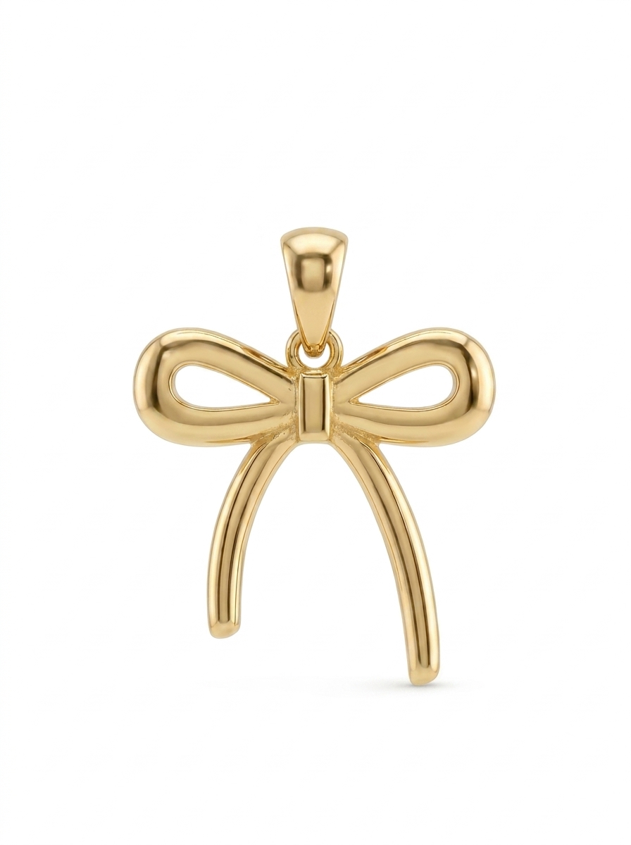 Trailing Ribbon Bow pendant — N