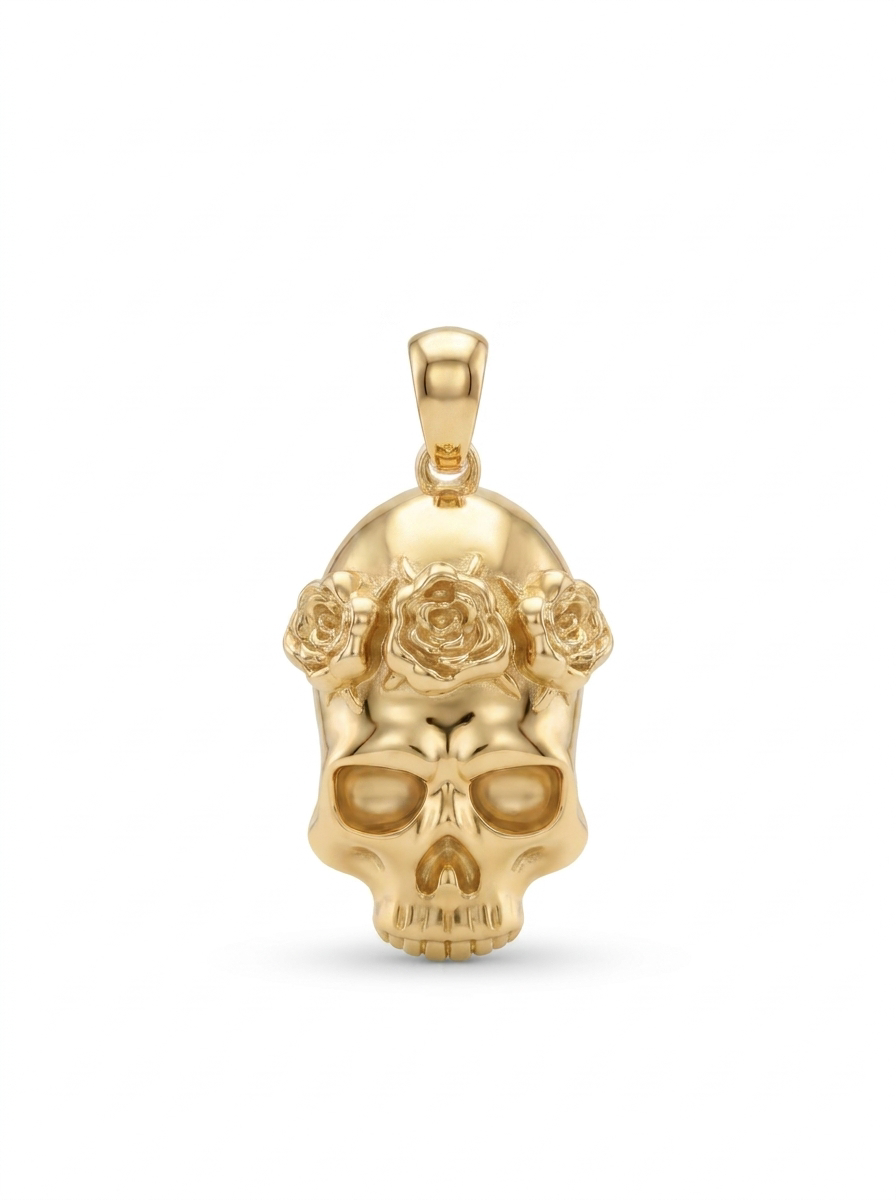Rose Crown Skull pendant — N