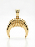Ribbed Horn Crescent pendant — N