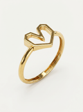 Tilted Open Heart Gold Ring