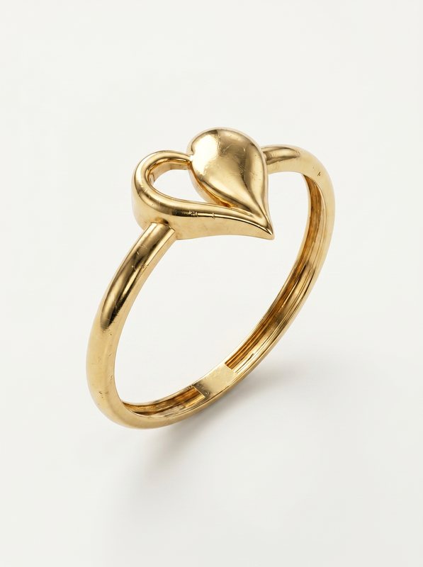 Bear Hugging Heart Gold Ring
