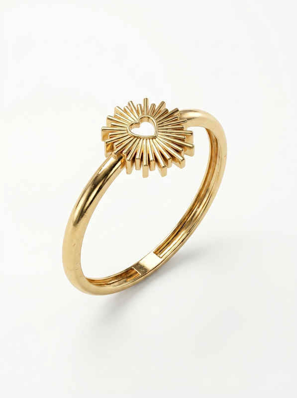 Radiant Sunburst Gold Ring