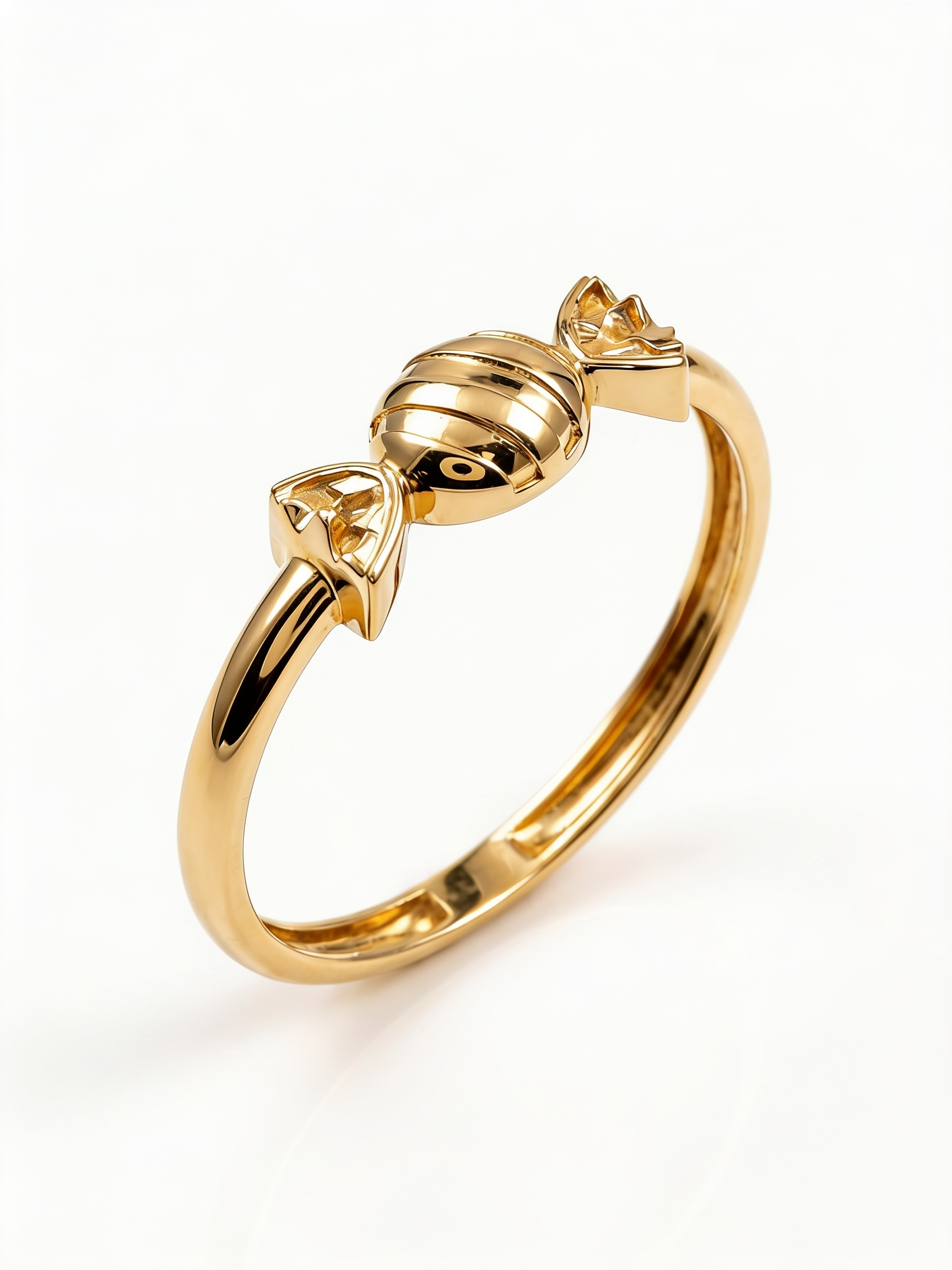 Standing Teddy Bear Gold Ring