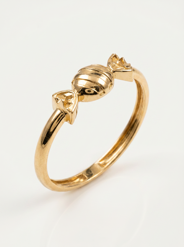 Delicate Ribbon Bow Gold Ring