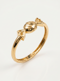 Delicate Ribbon Bow Gold Ring