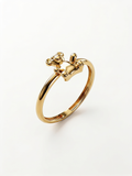 Stitched Teddy Bear Gold Ring