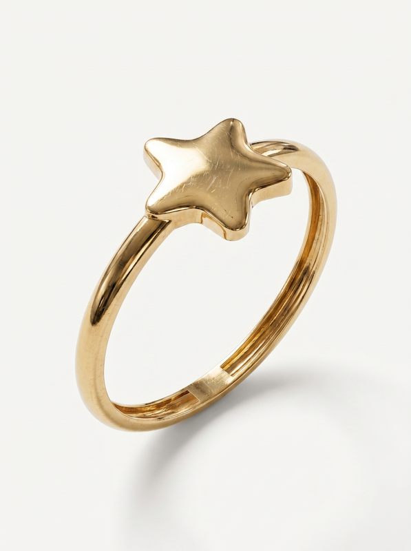 Beaded Starfish Gold Ring