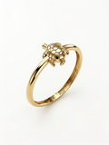 Puffy Ribbon Heart Gold Ring