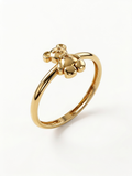 Standing Plush Bear Gold Ring
